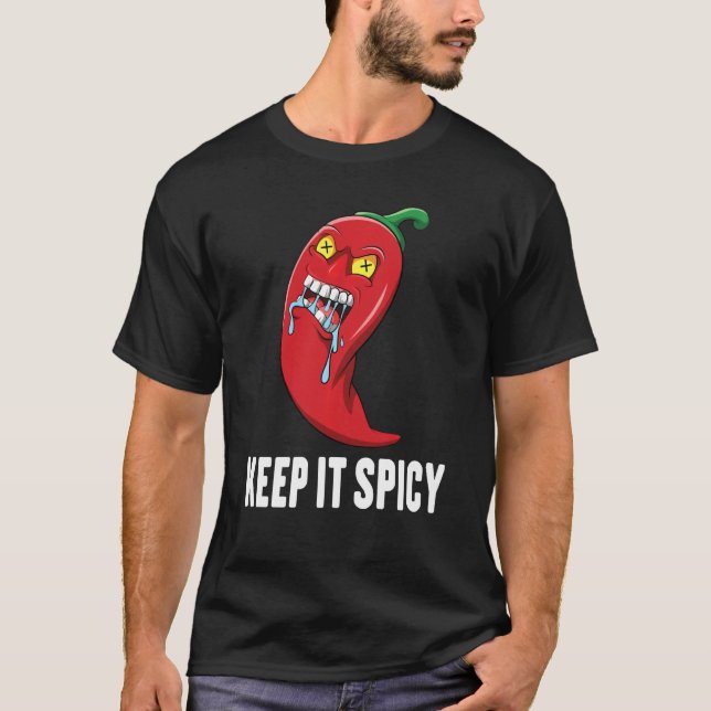 Spicy Food  Keep It Spicy  Peppers  Chilli  Spice T-Shirt (Front)