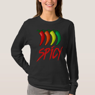 Spicy Fun Hot Chilli Sauce Peppers Spicy Food T-Shirt