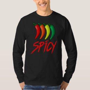 Spicy Fun Hot Chilli Sauce Peppers Spicy Food T-Shirt