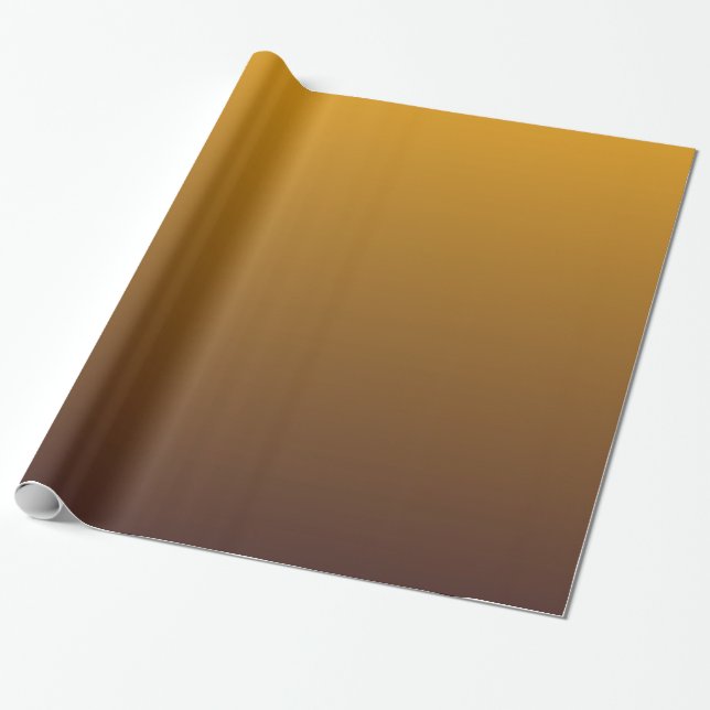 Spicy Gold Brown Ombre Wrapping Paper (Unrolled)