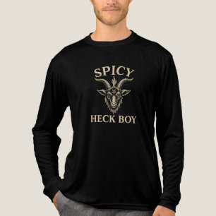 Spicy Heck Boy Sarcastic Chilli Pepper Funny Kitch Tri-Blend Shirt