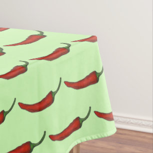 Spicy Hot Chilli Chile Red Pepper Foodie Print Tablecloth