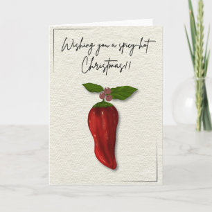 Spicy-Hot Christmas Chili Pepper Holiday Card