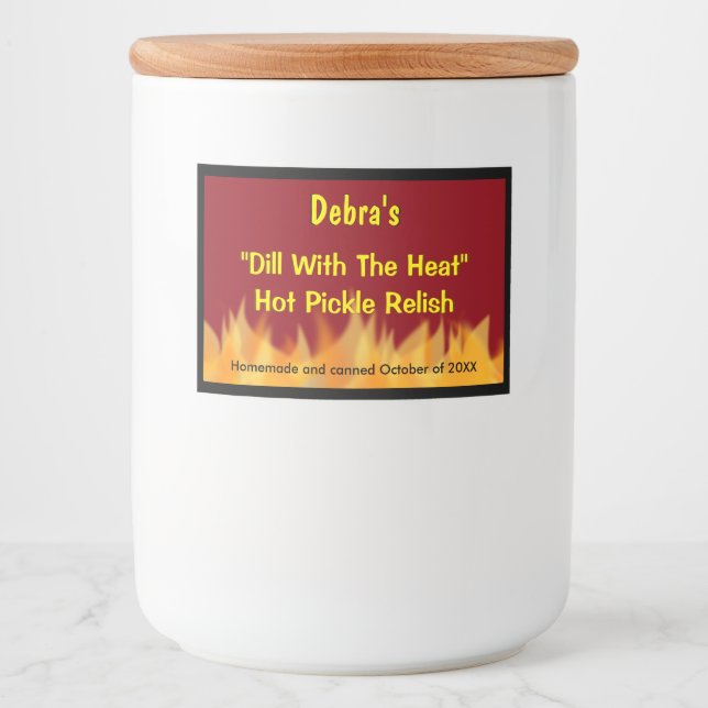 Spicy Hot Food Flames Label (Front)