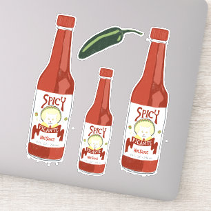 Spicy Hot Sauce Cat with Maracas Salsa Set