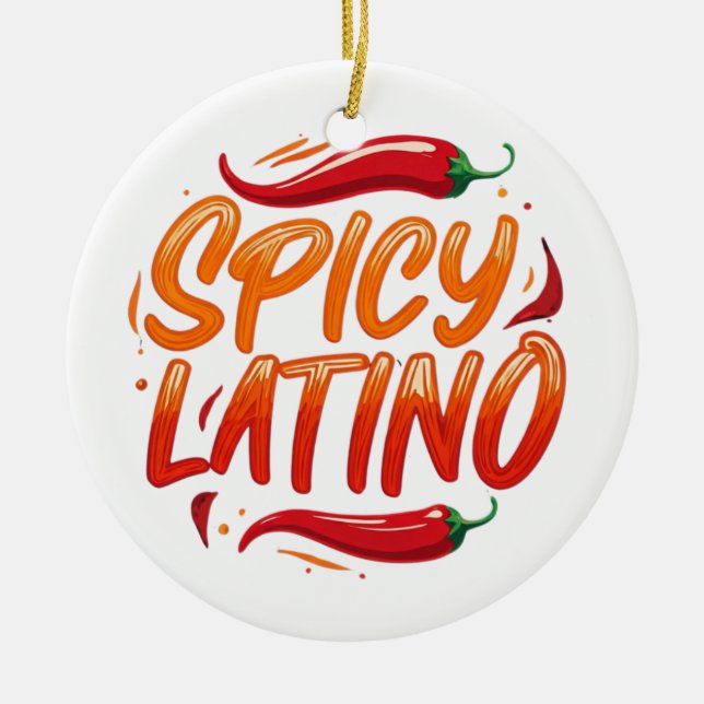 spicy Latino World Order Ceramic Tree Decoration (Front)