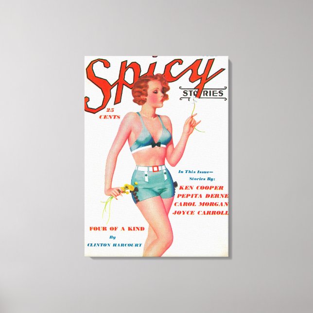 Spicy Magazine Cover Canvas Print (Front)