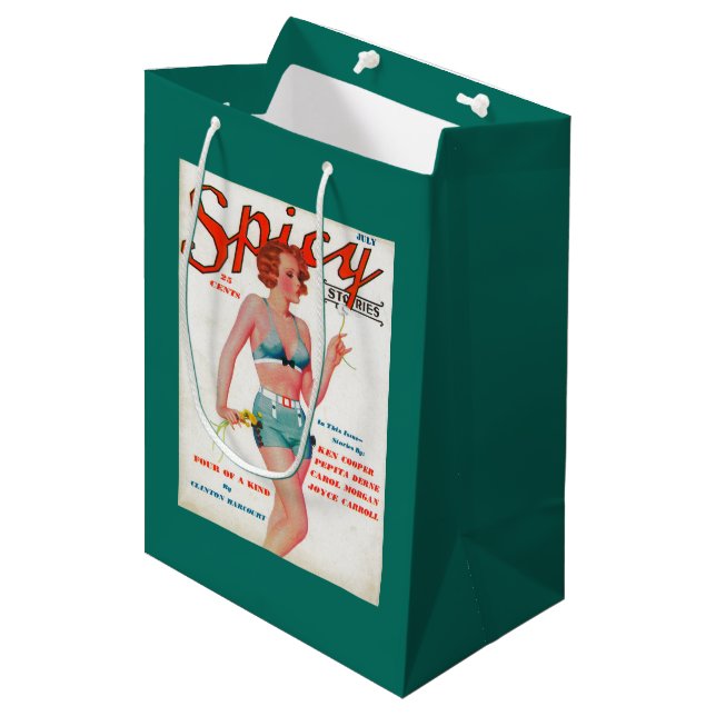 Spicy Magazine Cover Medium Gift Bag (Front Angled)