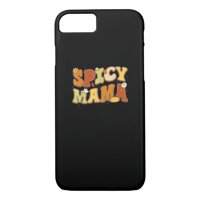 Spicy Mama Happy It’s Fall Y’all Groovy Retro Case-Mate iPhone Case (Back)
