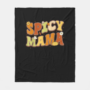 Spicy Mama Happy It’s Fall Y’all Groovy Retro Fleece Blanket