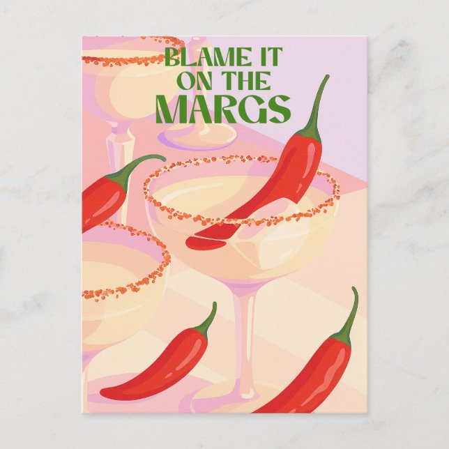 Spicy Margarita Cocktail Humour Postcard (Front)