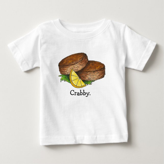 Spicy Maryland Crab Cake Crabcake Seafood Foodie Baby T-Shirt (Front)