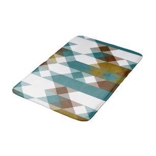 spicy mustard, faded jade, white and nutmeg bath mat