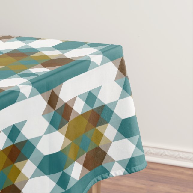 spicy mustard, faded jade, white and nutmeg  tablecloth (In Situ)