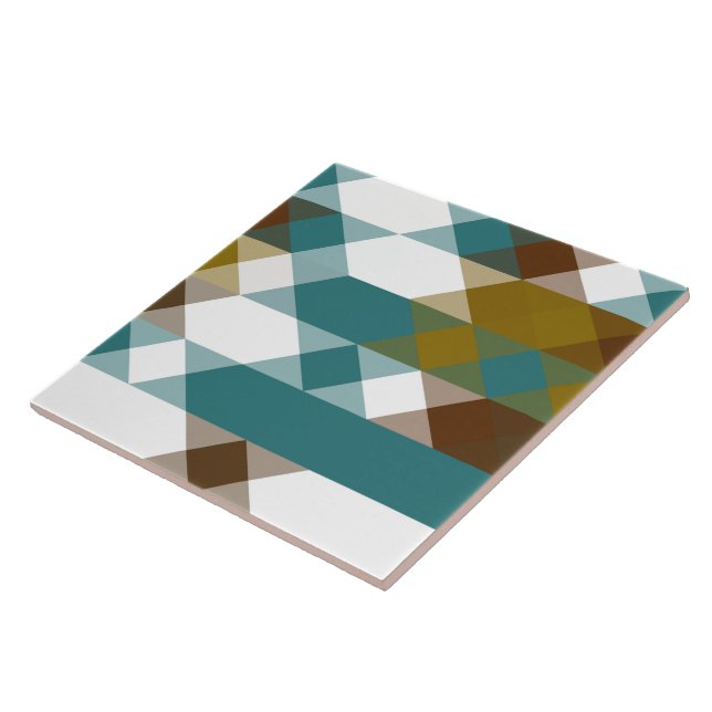spicy mustard, faded jade, white and nutmeg  tile (Side)