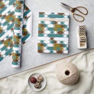spicy mustard, faded jade, white and nutmeg  wrapping paper