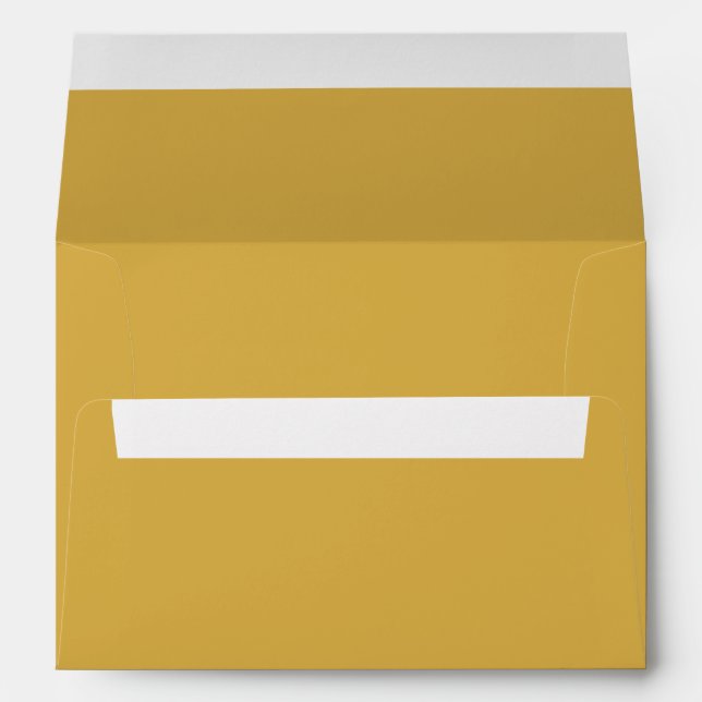 Spicy Mustard with White Wedding Detail Envelopes (Back (Bottom))