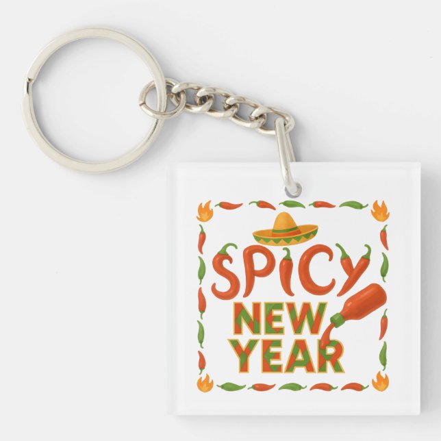 Spicy New Year Key Ring (Front)
