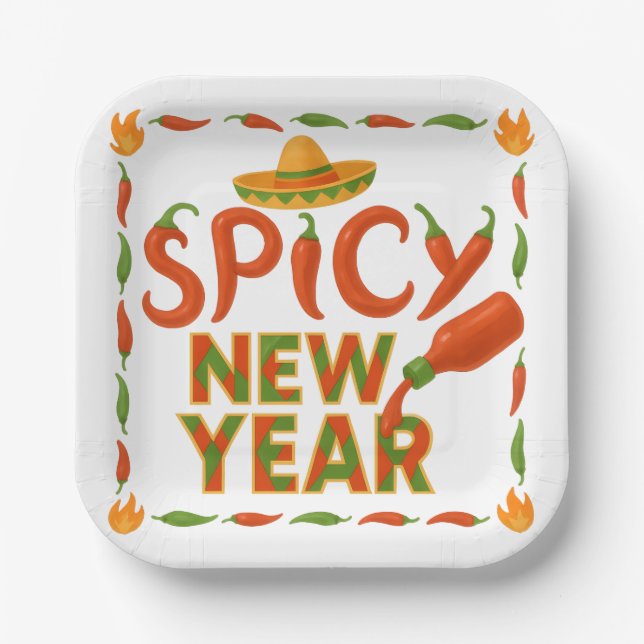 Spicy New Year Paper Plate (Front)
