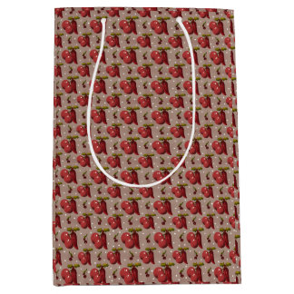 Spicy Noël Golden Botanical Luxe Wrapping Paper  Medium Gift Bag