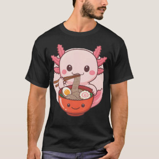 Spicy Noodles Ramon Kawaii Axolotl Eating Spicy T-Shirt