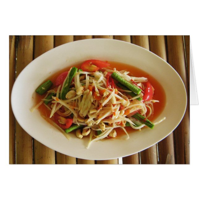 Spicy Papaya Salad [Som Tam] ... Thai Lao Food (Front Horizontal)