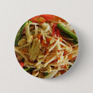 Spicy Papaya Salad [Som Tam] ... Thai Lao Food 6 Cm Round Badge