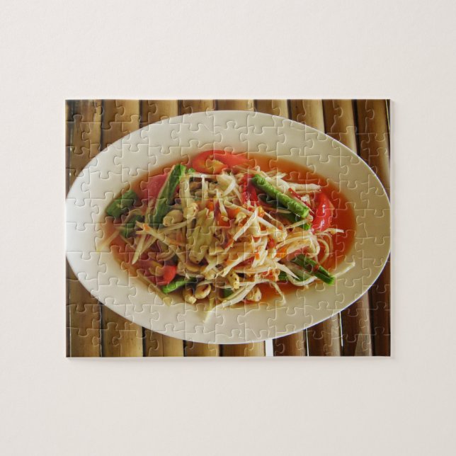 Spicy Papaya Salad [Som Tam] ... Thai Lao Food Jigsaw Puzzle (Horizontal)