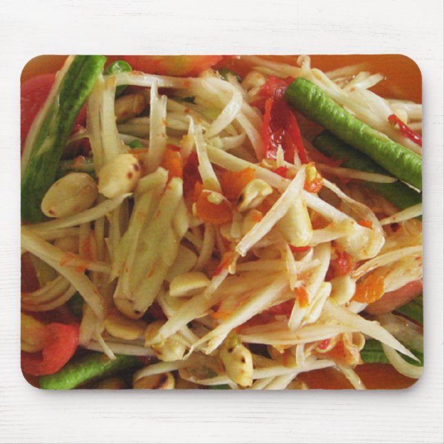 Spicy Papaya Salad [Som Tam] ... Thai Lao Food Mouse Pad (Front)