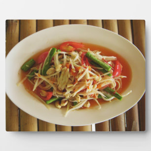 Spicy Papaya Salad [Som Tam] ... Thai Lao Food Plaque