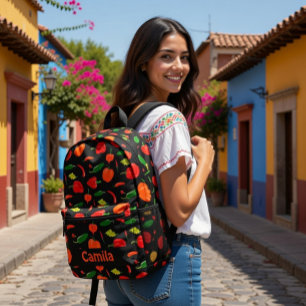 Spicy Peppers Pattern Personalized Backpack