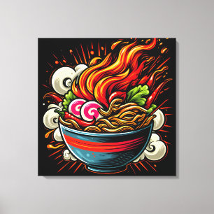 Spicy Ramen Japanese Noodle Street Art Canvas Print