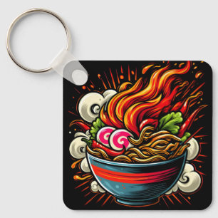 Spicy Ramen Japanese Noodle Street Art Key Ring