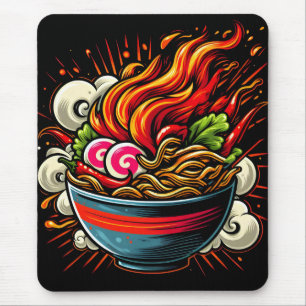 Spicy Ramen Japanese Noodle Street Art Mouse Pad