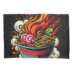 Spicy Ramen Japanese Noodle Street Art Pillowcase