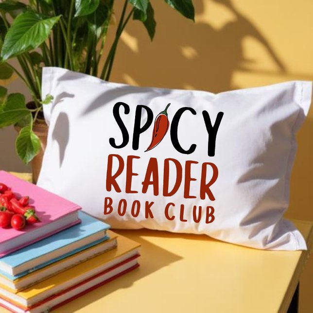 Spicy Reader Book Club Typography Gift Lumbar Cushion (Creator Uploaded)