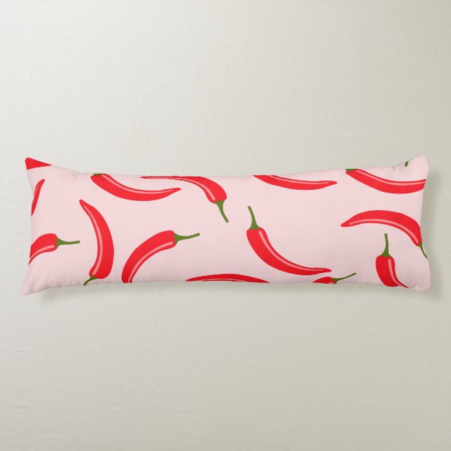 Spicy Red Chilli Pattern Body Cushion (Front)