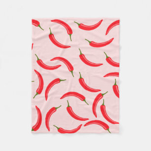 Spicy Red Chilli Pattern Fleece Blanket