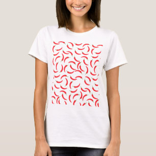 Spicy Red Chilli Pattern T-Shirt