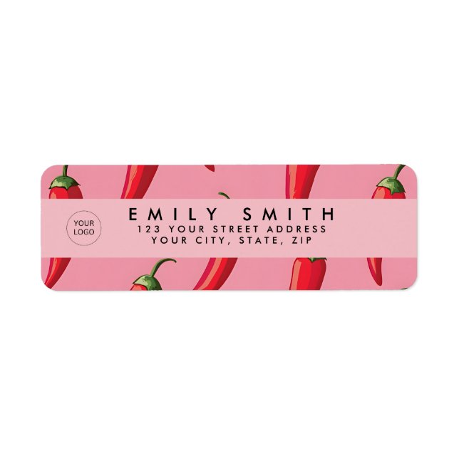 Spicy Red Chilli Pepper Pattern on Pink Background (Front)