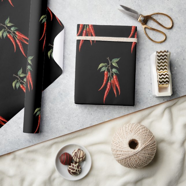 Spicy Red Chilli Pepper Wrapping Paper (Crafts)