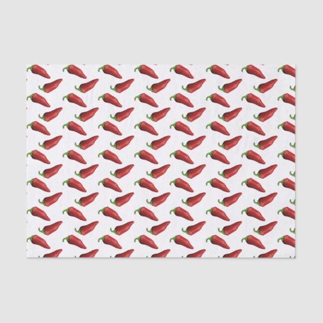 Spicy red chilli peppers tissue paper (Front)