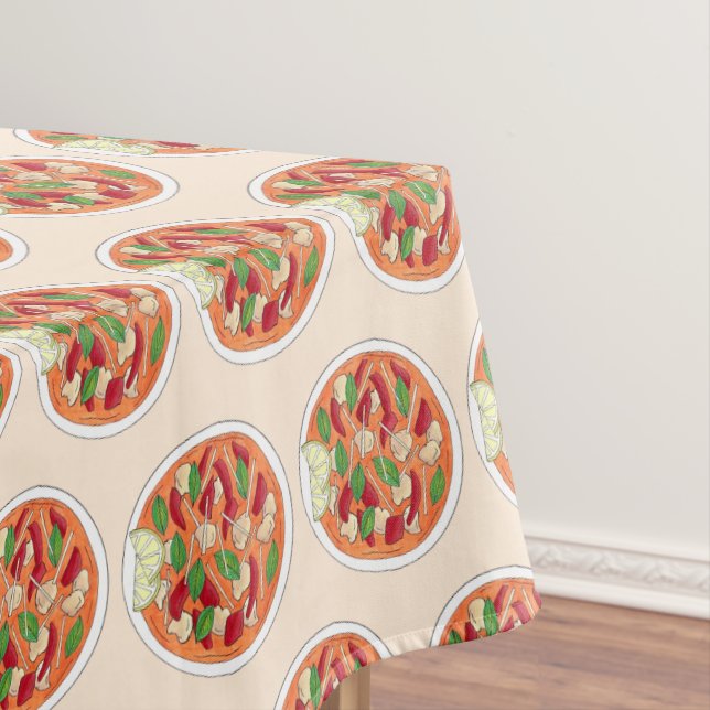 Spicy Red Curry Tofu Thai Restaurant Cuisine Food Tablecloth (In Situ)