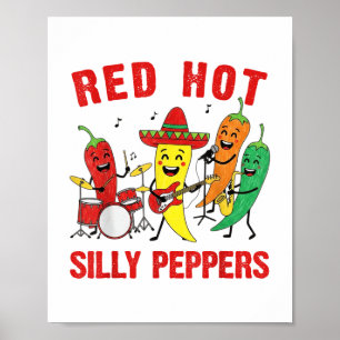 Spicy Red Hot Silly Peppers Band Parody Chilli Car Poster