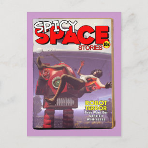 Spicy Space Stories Fake Pulp Cover Postcard