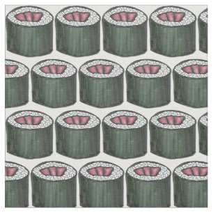 Spicy Tuna Roll Sushi Japanese Food Maki Rolls Fabric