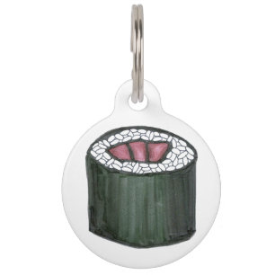 Spicy Tuna Sushi Roll Foodie Japanese Food Fish Pet Tag