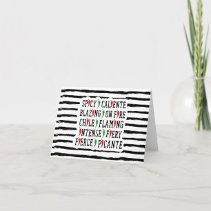 Spicy Words Chile Pepper Design Note Card