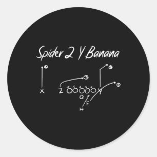 Spider 2 Y Banana Diagram Football Strategy 1  Classic Round Sticker