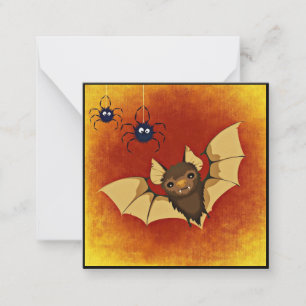 Spider and Bats Mini Halloween Card